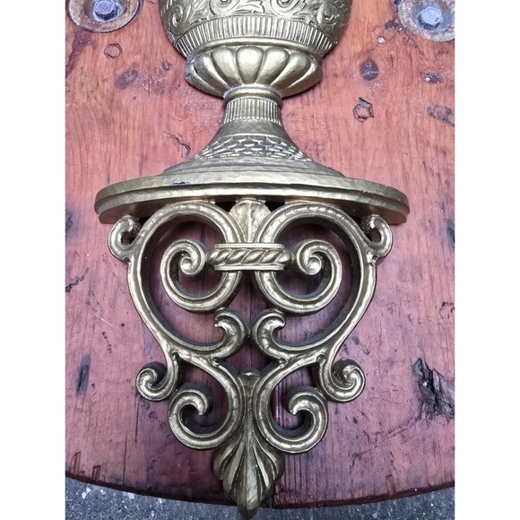 Gold Topiary Floral Wall Hanging HOMCO 1969 Vintage Hollywood Regency 23” 7151 - Picture 2 of 6